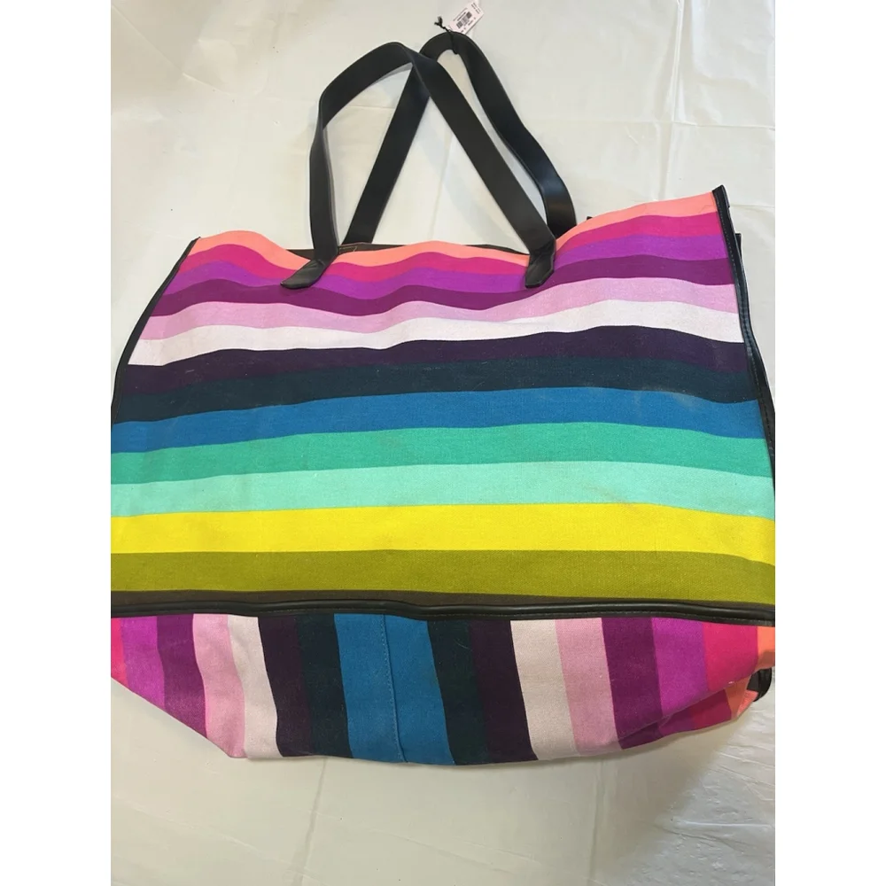 Victoria's Secret beach summer Oversized Shoulder Tote Bright Striped Bag new_13